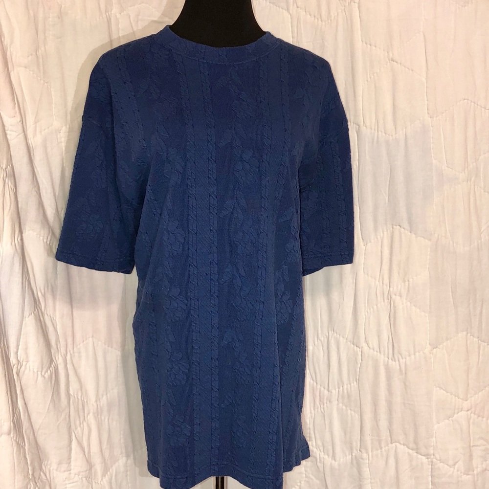 2XL Jessica Roberts Navy Blue ribbed T-Shirt